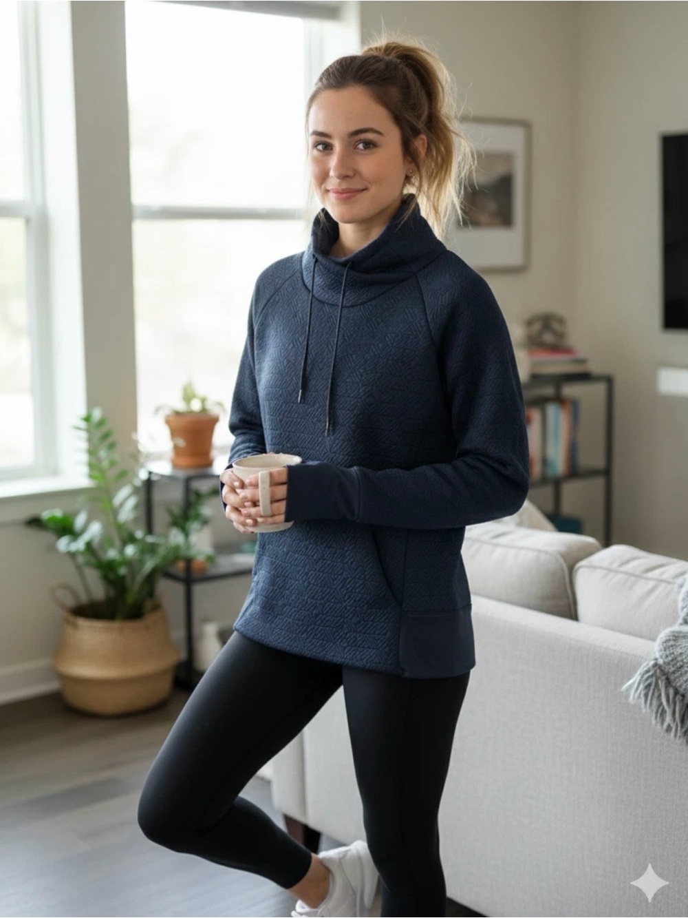 Athleta black jacquard elevation pullover